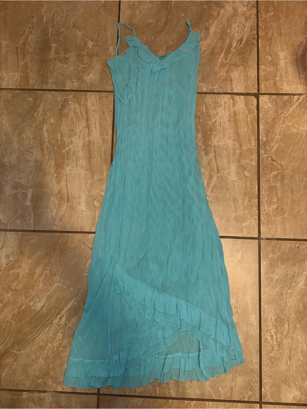 Y2K Teal Shop 126  maxi dress with ruffled hem size XS/S